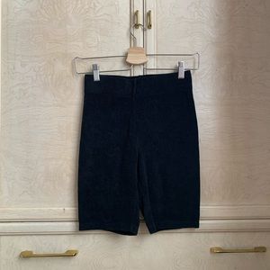 TERRY CLOTH TOWEL BIKER SHORTS BLACK